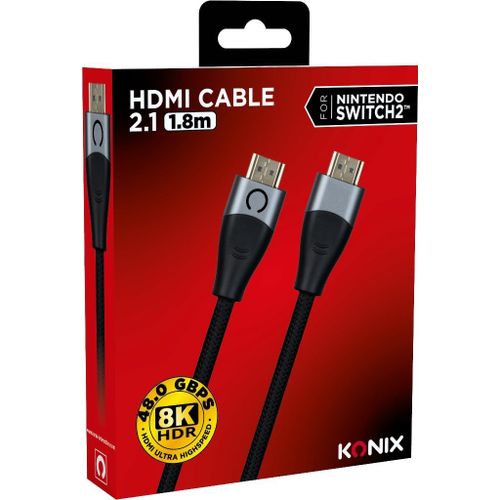 ERSHI-Câble HDMI 2.1 pour Nintendo Switch 2 - Compatibilité 4K et 8K - Nylon tressé - Longueur 1,8 m - Noir[686]