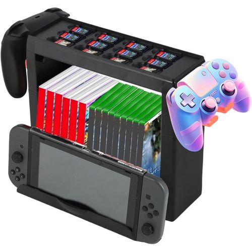 Ershi-Support De Rangement Pour Jeux Nintendo Switch 2/Switch Oled, Stockage Pour 12 Cartes De Jeu + 15 Boîtiers De Jeux, Compatib[496]