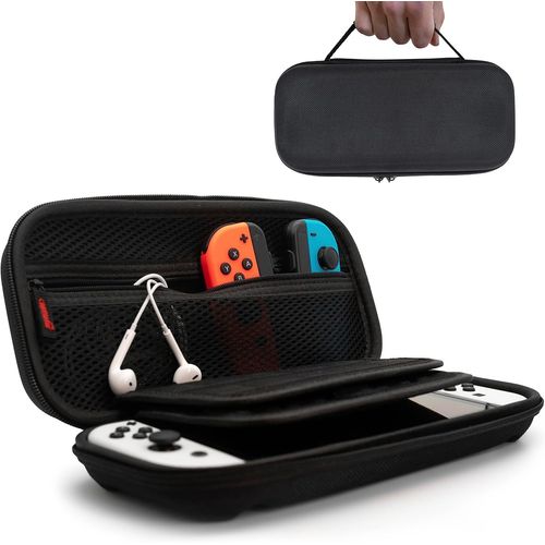 Ershi-Housse Rigide Compatible Avec Nintendo Switch | Oled - Pochette Avec Rangement Jusqu'à 20 Jeux - Étui En Nylon Pour Console [895]
