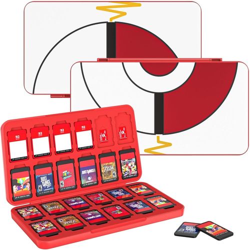 Ershi-Étui Pour Cartes De Jeu Compatible Avec Nintendo Switch 2/Switch Oled 2021/Lite, Boîte De Rangement En Silicone Avec 24 Fent[317]