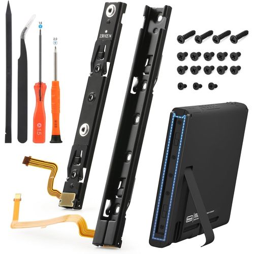 Ershi-2pcs Gauche Et Droite Glissières Pour Nintendo Switch Console Rail Coulissant Support Métallique Remplacement Avec Câble Fle[896]