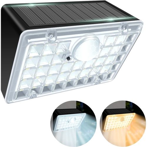 ERSHI-Lampe solaire pour porte d'entrée, avec détecteur de mouvement, lumière bicolore, 39 LED, étanche IP65, 1200 mAh, lampe de s[667]