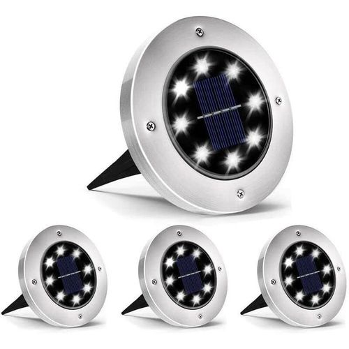 Ershi-4 Spots De Jardin 8 Led Avec Piquet Étanche Ip65[1383]