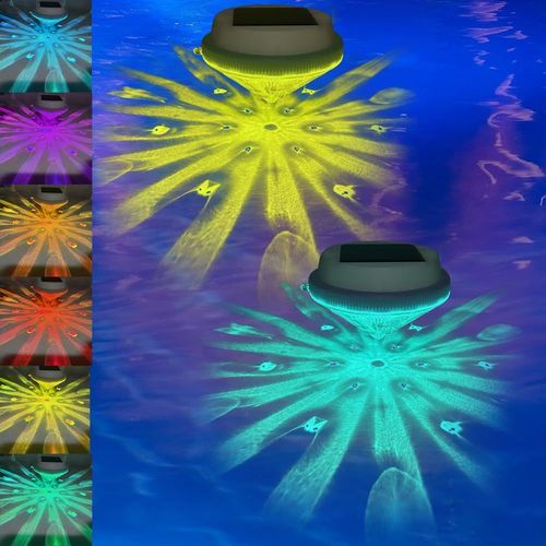 ERSHI-2 Pièce Lumiere Solaire Flottante pour Piscine, Lampe Flottante Piscine Solaire, IP65 Étanche, Lampe Piscine RGB à Couleur C[1125]