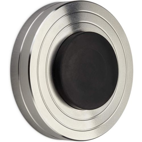 ERSHI-Butée de porte murale Zeus hauteur 15,5 mm en acier inoxydable véritable Ø 60 mm avec tampon en caoutchouc Ø 33 mm[904]