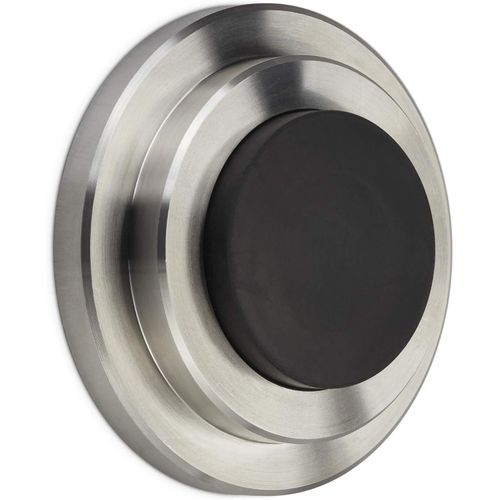 ERSHI-Butée de porte hauteur 15,5 mm en inox véritable Ø 60 mm pour montage mural avec tampon caoutchouc Ø 33 mm[902]