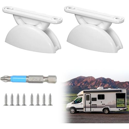 ERSHI-2 Pièces Bloc Porte Caravane, Retenue De Porte Caravane avec 8 Vis en Acier Inoxydable, Camping Car Accessoires,Arrêt de Por[145]
