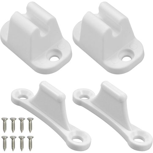 ERSHI-2 Pièces Blanc Kit de Retenue de Porte Caravane en Plastique Bloc Porte Camping Car Extérieur avec vis de 20 mm Loquets de P[112]
