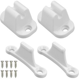 ERSHI-2 Pièces Blanc Kit de Retenue de Porte Caravane en Plastique Bloc Porte Camping Car Extérieur avec vis de 20 mm Loquets de P[112]