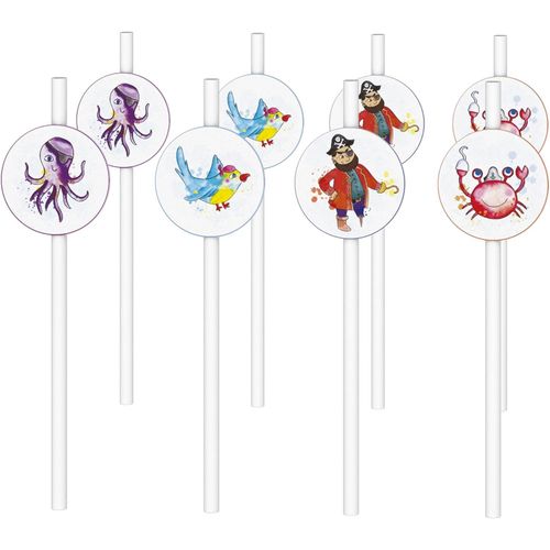 Ershi-Cam Et Leon - Accessoires Décoration D¿Anniversaire Enfant - Thème Pirates - Assiettes, Gobelets, Serviettes, Confettis, Sac[802]