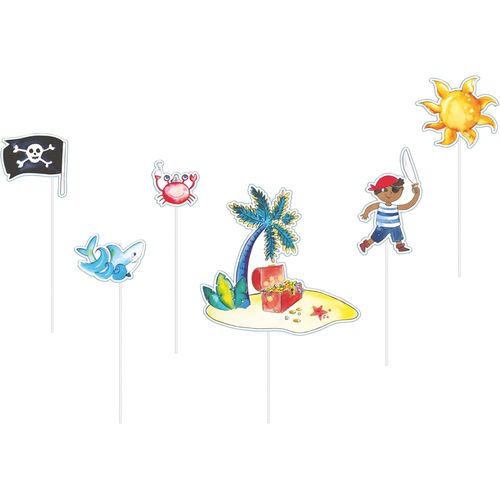 Ershi-Cam Et Leon - Accessoires Décoration D`Anniversaire Enfant - Thème Pirates - Assiettes, Gobelets, Serviettes, Confettis, Sac[804]