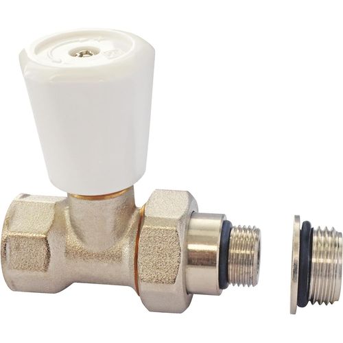 KALANKA-, Robinet simple réglage nickelé droit universel 3/8 ou 1/2, kit complet pour chauffage, facile à installer, durable et élégant, idéal pour salle de bain ou cuisine