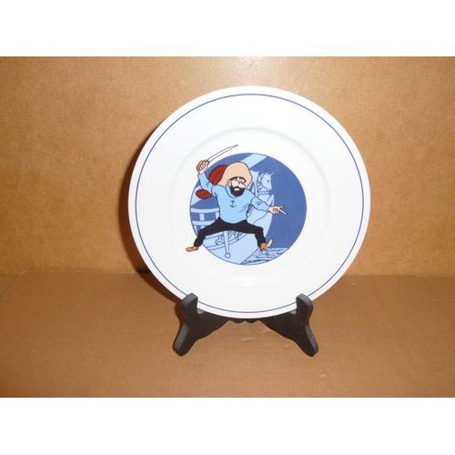 Assiette À Dessert De Collection Tintin En Porcelaine. Le Secret De La Licorne