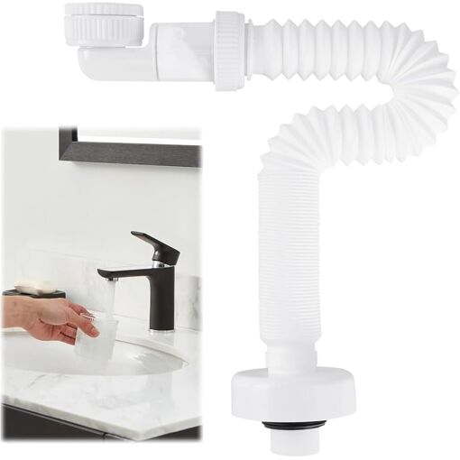 KALANKA-Siphon de 1 1/4"", Siphon Lavabo Flexible Evacuation Evier,...