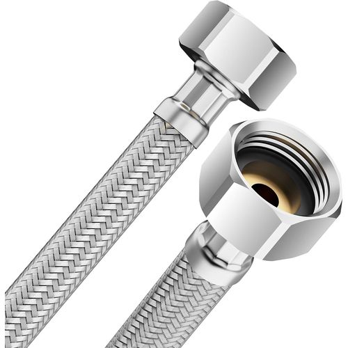 KALANKA-YUANNY Tuyau flexible 1/2"" Femelle x 3/8"" Femelle Raccord des deux côtés - Tuyau EPDM tressé acier inox, Flexible sanitaire Pour robinet, robinet d'angle, lavabo, cuisine, salle de bain, WC -