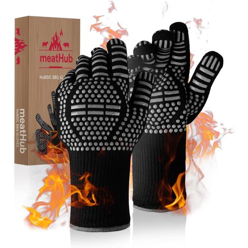 KALANKA-HubiCare Gants de barbecue résistants à la chaleur et au feu Gants de protection des mains Gants de barbecue résistants à la chaleur 800 °C Gants de four pour grill, four, cuisine, soudure (g