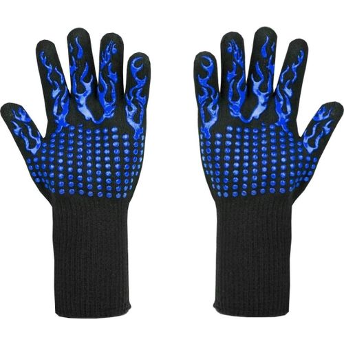 KALANKA-Gants de barbecue résistants à la chaleur jusqu'à 800 °C ¿ Gants résistants aux coupures L5 ¿ Gants de cuisine de qualité supérieure pour BBQ, cuisiner, pâtisserie et soudure (1 paire de 33 c