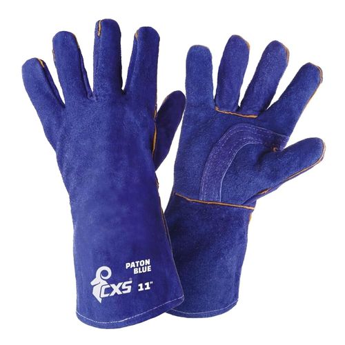 KALANKA-PATON BLUE gants en cuir renforcé idéal pour les barbecues, les cheminées, la soudure, le travail du métal, le jardinage, protègent les mains de la chaleur, solides, confortables, taille 11