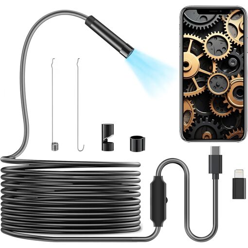 KALANKA-Endoscope Caméra Endoscopique, 1080P HD 2 en 1 USB Endoscop...
