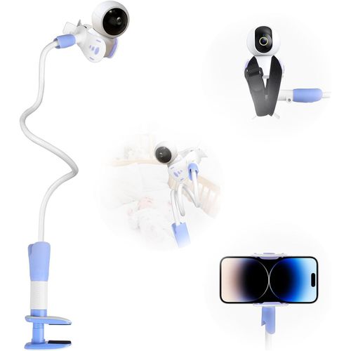 Kalanka-Support Universel Babyphone Caméra - Double Bras 360° Réglable, Installation Sans Perçage, Compatible Avec 90% Des Modèles De Babyphones, Pince Anti-Dérapant (85cm, Alliage De Magnésium)
