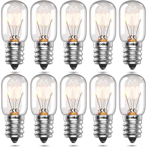 Kalanka-10 Paquets D'ampoules Sel E14 15w Ampoule Réfrigérateur Haute Température 300° Ampoule Four Dimmable E14 Ses Petite Vis Edison Ampoule Pygmée T22 Tubulaire Ampoule Appareils Ménagers
