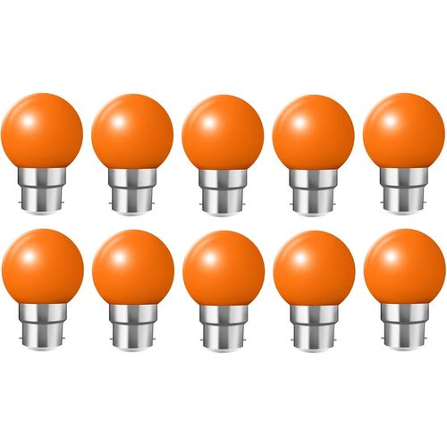 Kalanka-10x B22 Ampoule Rouge 2w Ampoule Couleur Économie D'énergie Couleur À Led 200lm Adapté Aux Décoration Ac 220v-240v Orange