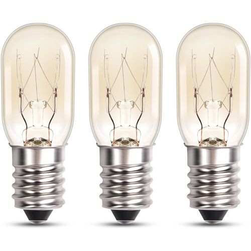 KALANKA-E14 15W Ampoules Réfrigérateur Blanc Chaud 2700K, T20 E14 Lampe Four 300 Degrés, Ampoule Lampe de Sel Dimmable 220-240V, pour Machine à Coudre, Frigo, Micro ondes, 3 Pièces