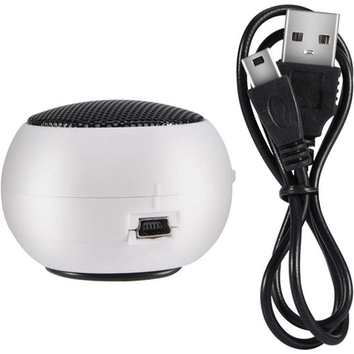 KALANKA-Mini Haut-Parleur Portable, Mini Haut-Parleur Bluetooth Haut-Parleur Portable avec entrée Audio auxiliaire 3,5 mm Haut-Parleur extérieur étanche intégré Batterie pour téléphone(Blanc)