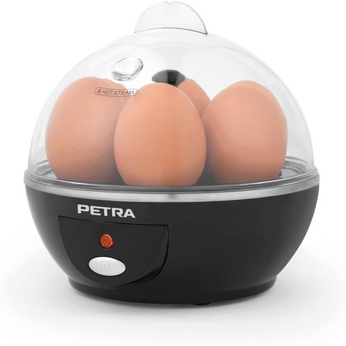 KALANKA-Cuiseur à ?ufs Électrique 430W avec Coquetier, Cuit 6 ?ufs (à la Coque/Mollets/Durs/Pochés), Support à ?ufs Amovible et Une Tasse de Mesure, Sans BPA, Garantie 3 Ans