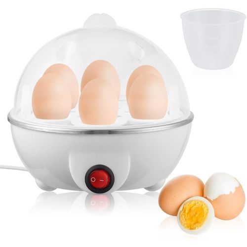 KALANKA-Cuiseur Oeuf, Cuiseur à ?ufs pour Micro-Ondes pour 7 ?ufs Cuisson Vapeur Sans BPA Cuit Vapeur Electrique pour Oeufs, Maïs, Patates Douces, Pommes de Terre, Pain Cuit à la Vapeur