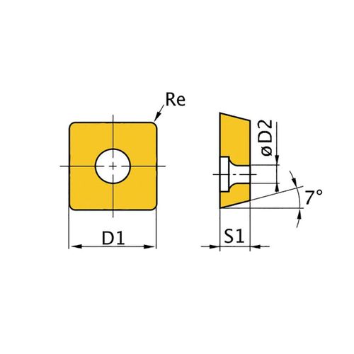 Plaquette avec revêtement 90° SCMT060204 - taille 06 - 5 pcs Optimum SCMT060204