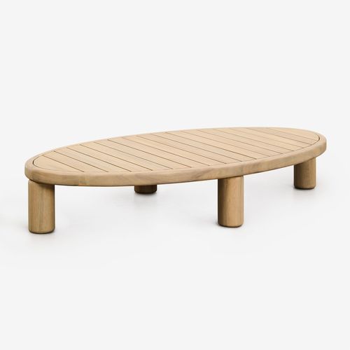 Table Basse Ovale En Bois D'acacia 140x70 Cm Jerome Acacia Marron Clair