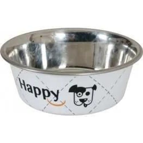 Ecuelle En Inox - Zolux - Happy - Ø 17 Cm - Blanc - Antidérapante
