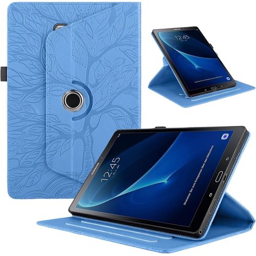Coque Pour Samsung Galaxy Tab A 9.7"" (Sm-T550/Sm-T555) Tablette Étuis Pu Cuir 360°Rotatif Multi-Angle Stand Flip Protection Housse Pour Samsung Galaxy Tab A 9.7"" T550 Coque,Bleu Arbres
