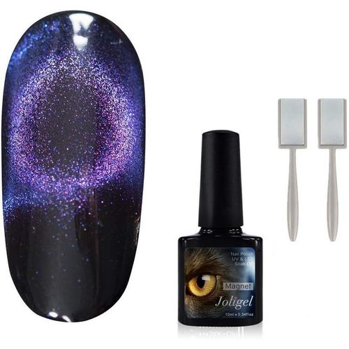 Vernis À Ongles Uv Joligel 9d Cat Eye Set Chameleon Magnetic Gel Uv Vernis À Ongles Pour Nail Art Pédicure Manucure Conception Semi-Permanente Des Ongles Avec 2 Bâtons Magnétiques, 06 
