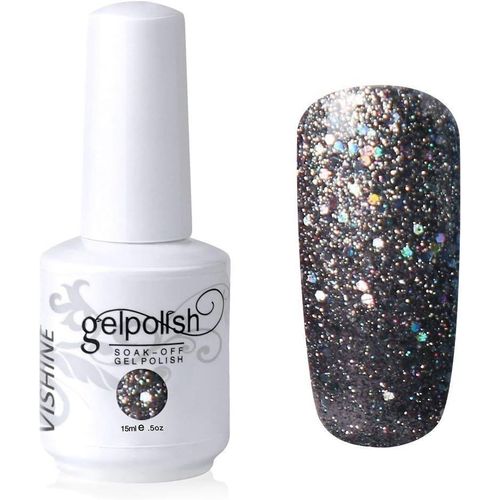 Vernis À Ongles Manucure Semi-Permanent Soak Off Uv Led Gel Polish Nail Art Glitter Medium Aquamarine(589) 