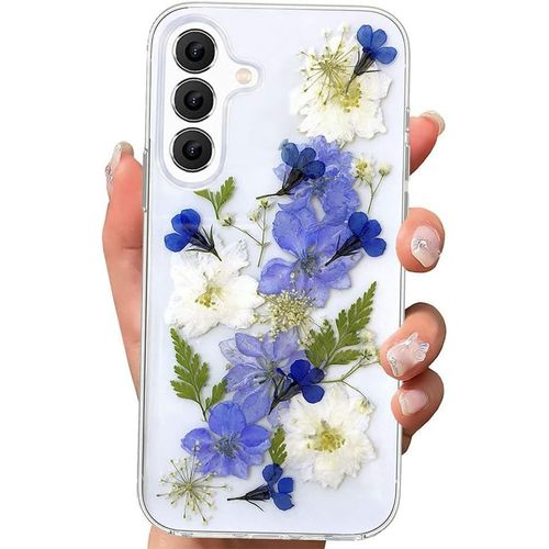Housse De Protection Fleur Sèche Coque Pour Samsung Galaxy A55 5g, Mince Tpu Transparent Brillant Étoile Silicone Flash Fleur Antichoc Pour A55 Coque -Les Feuilles De Jonquille
