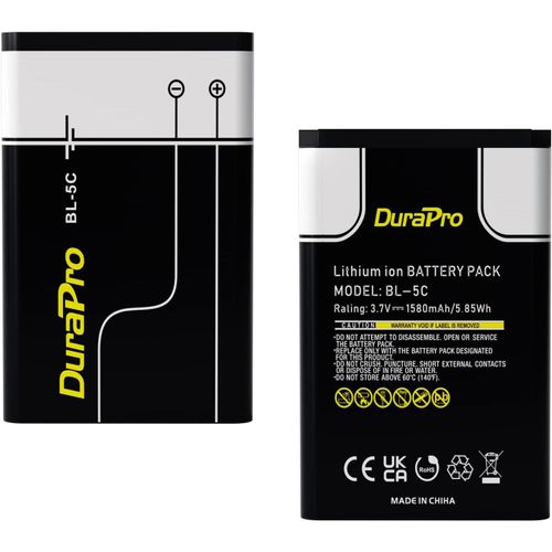 Lot De 2 Batteries Bl-5c Pour Nokia 2710n, 2730c, 3100, 3109c, 3110c, 3110e, 3120, 3555, 3650, 3660 Nokia 110, 1100, 1110, 1110i, 1112, 1200, 120