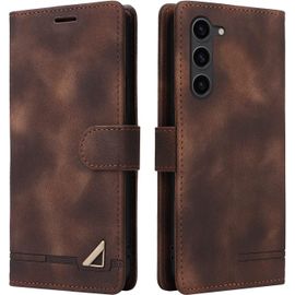 Coque Pour Samsung Galaxy S23, Étui De Protection De Portefeuille Antichoc De Fente Pour Carte, Support De Carte À Rabat En Cuir En Pu Étui De Téléphone Pour Samsung Galaxy S23 (Marron)