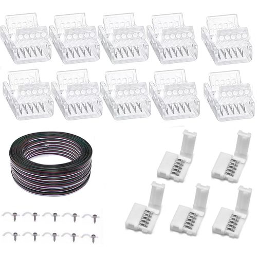 Connecteur Led light bar set 5 broches fixation de fil 10mm 5pinrgb couleur claire avec extension de câble 22awg pour 12/24v 50503528 RGBWW Led lumière.