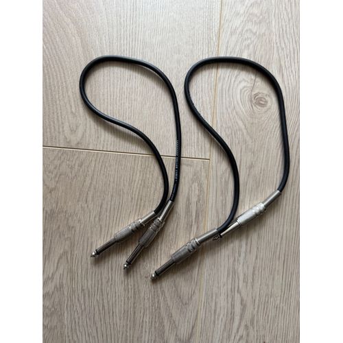 Lot de 2 câbles jack Yellow Câble 40 cm pour effets guitare électrique