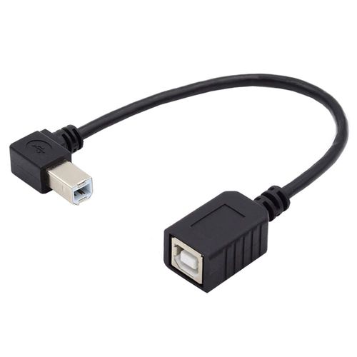 Câble d'extension USB 2.0 type B mâle vers femelle coudé à gauche 90 degrés 20 cm pour imprimante scanner disque
