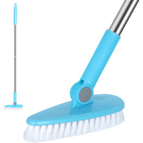 Brosse de Nettoyage rotative pour Salle de Bain, Baignoire et Douche, carrelage et coulis - 6,3 cm de Large - 35,4 cm de Long - Poignée intérieure et Cuisine - Brosse de Nettoyage