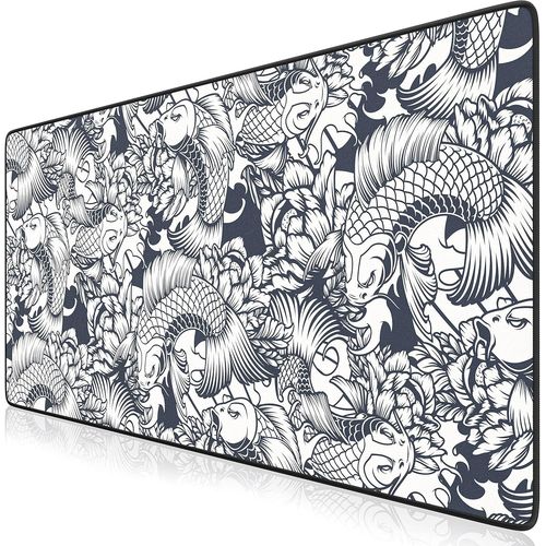 Tapis de Souris Gaming XXL 900x400mm, Mouse pad mat, sous-main Bureau Gamer Extra Large en Tissu, Base antidérapante, Haute précision et vitesse, pour claviers Roccat Razer Logitech