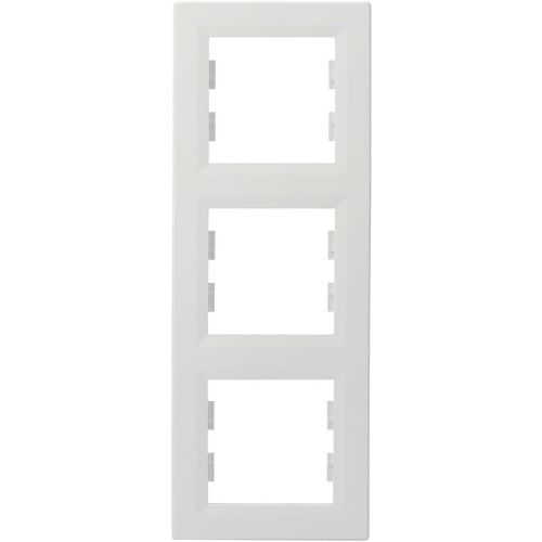 Cadre vertical à 3 prises pour prise et interrupteur Blanc