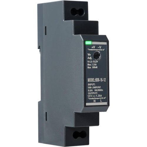 Alimentation sur Rail DIN, AC vers DC, HDR-15W-12V1.25A Alimentation sur Rail DIN Transformateur d'alimentation à découpage AC100V-240V Entrée DC12V Sortie