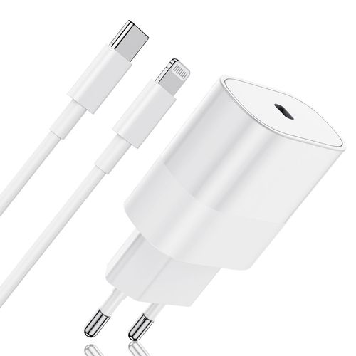 Chargeur Rapide Iphone[Apple Certifié] 20w Usb C Adaptateur Secteur Et 2m Lightning Apple Original Cable Pour Iphone 14/14 Plus/14 Pro/14 Pro Max/13/12/11/Se/X/Xs/Xr