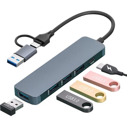 Hub USB C 8 en 2 avec lecteur de carte SD et TF,port audio 3,5 mm,USB 3.0,USB 2.0,multiport USB C,répartiteur USB de type C pour MacBook,Surface,Dell,ordinateur portable,bureau.[R805]