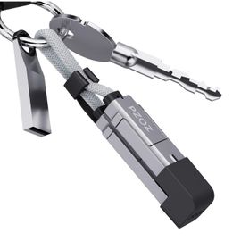 4-en-1 porte clés Charge Cable USB C vers USB C Rapide Câble Multi Fast ChargeType C Nylon Tressé, Charger Combo Lightning/Type C/USB A Ports pour iPhone 16 15 14 13 pro max MacBook (140w, 0.[V924]