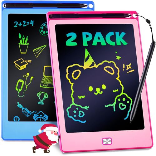 Tablette d'écriture LCD 2 Pièces 8.5 Pouces Tablette Dessin Enfant, Ardoise Magique Jouets éducatifs de Voyage de 3 4 5 6 7 8 ans Filles et Garcons, Cadeau Noël et d'Anniversaire Bleu Rose.[V213]